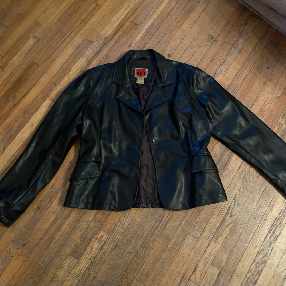 Vintage Y2K RVT Women's Classic Faux Black Leather Jacket